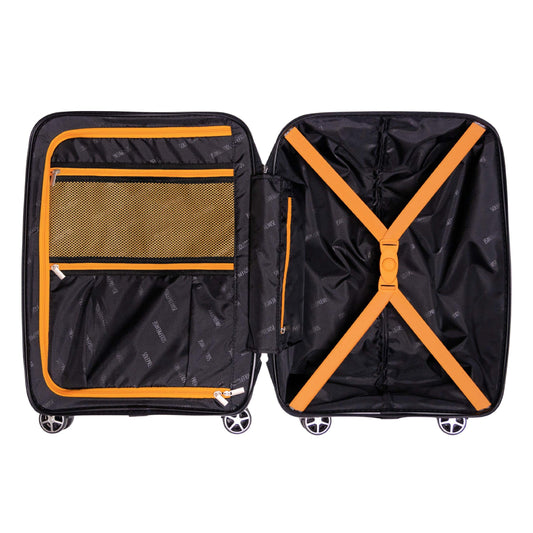 20-inch Black Carry-On Hardcase Roller Luggage with 360° Wheels Sole Premise