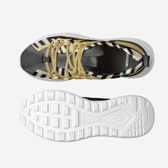 Sneaker with zebra pattern on a white background