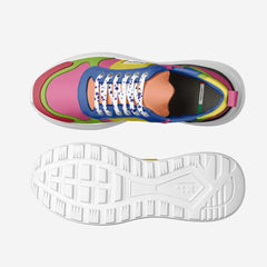 Colorful sneaker with a white sole on a white background