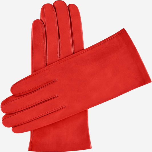 Red gloves on a white background