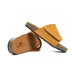 Tan Single - Strap Slide Sandals