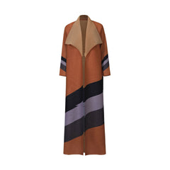 Long coat with a striped pattern on a white background