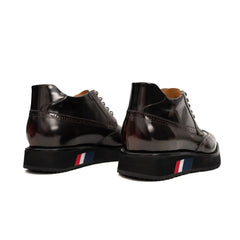 Tri-Stripe Patent Brogue Bootie