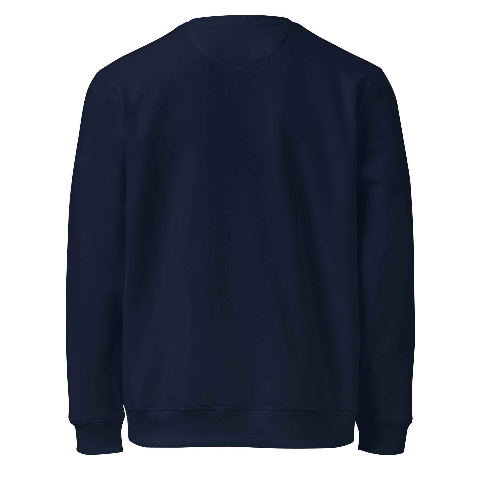 Navy blue sweatshirt on a white background