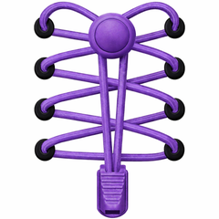Purple shoelace holder with black accents on a white background