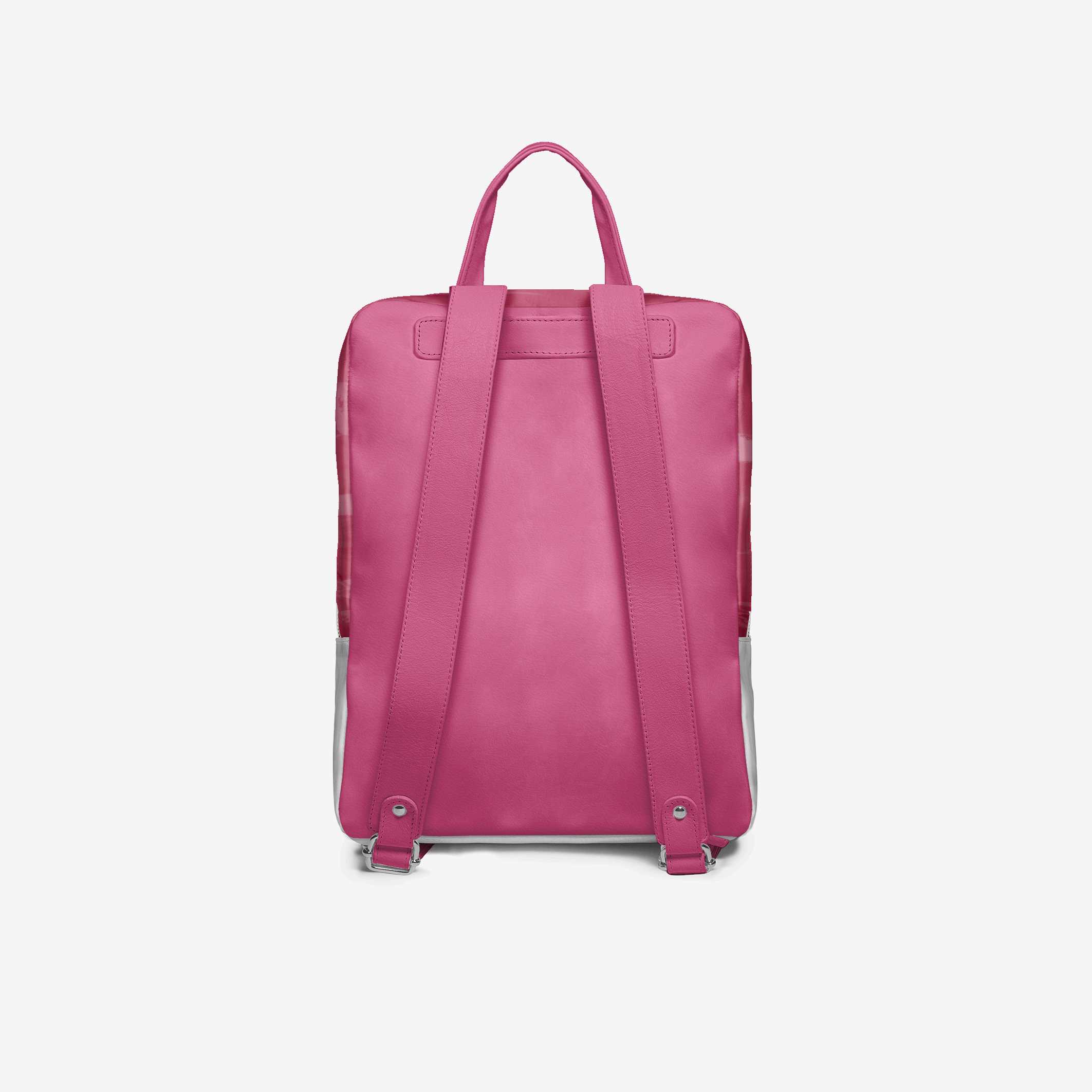 Pink backpack on a light gray background
