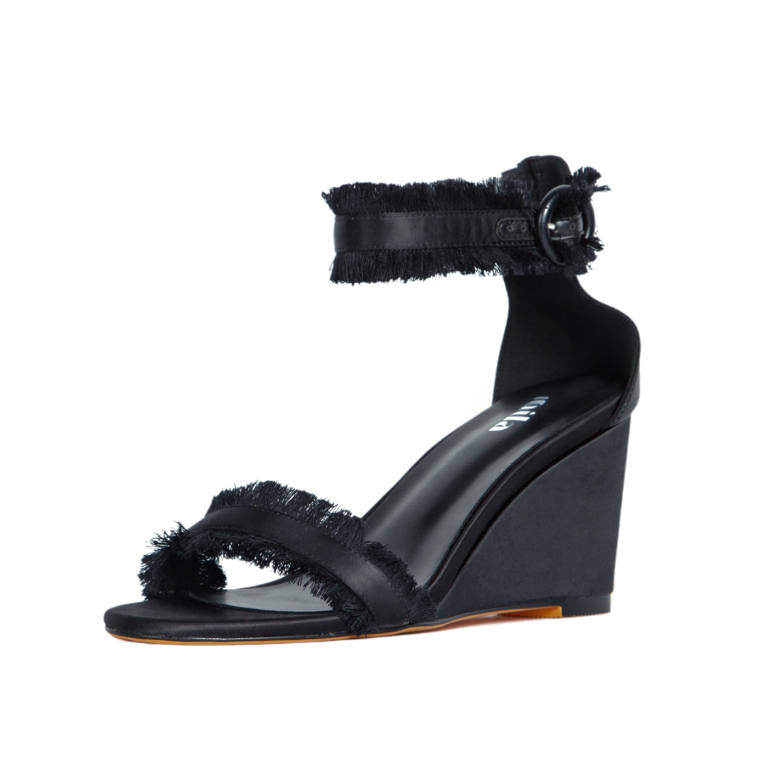 Angela Wedges Black Vaila Shoes