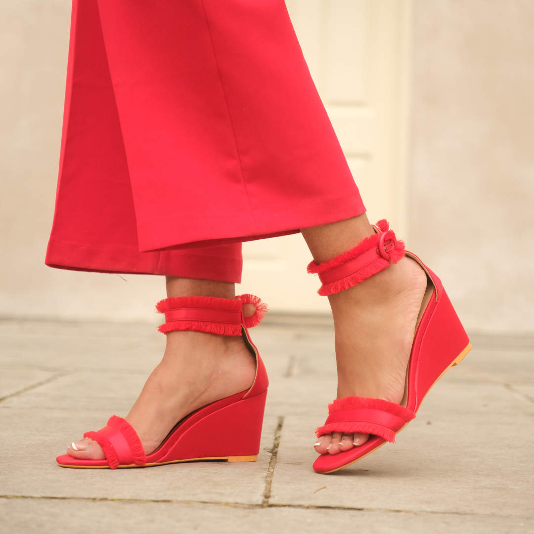 Angela Wedges Red Vaila Shoes