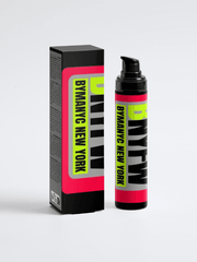 Bymantic New York product packaging with a black and red design on a white background