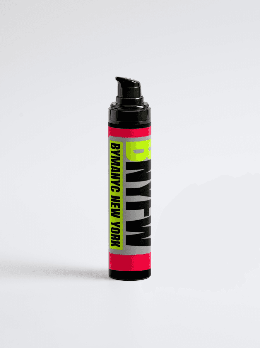 Foam cannon with 'BYNYC New York' branding on a light gray background