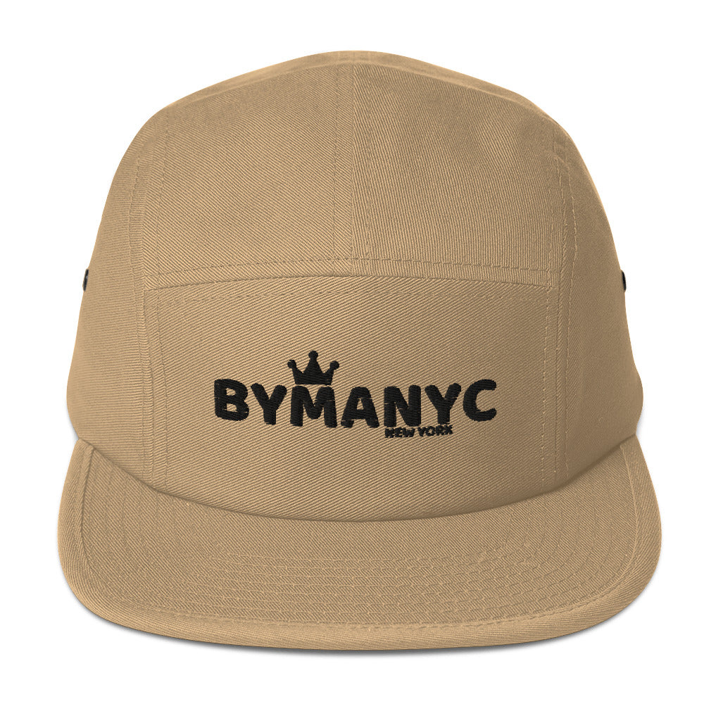 Beige cap with 'BYMANYC' logo on a white background