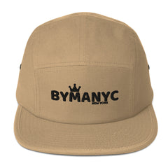 Beige cap with 'BYMANYC' logo on a white background