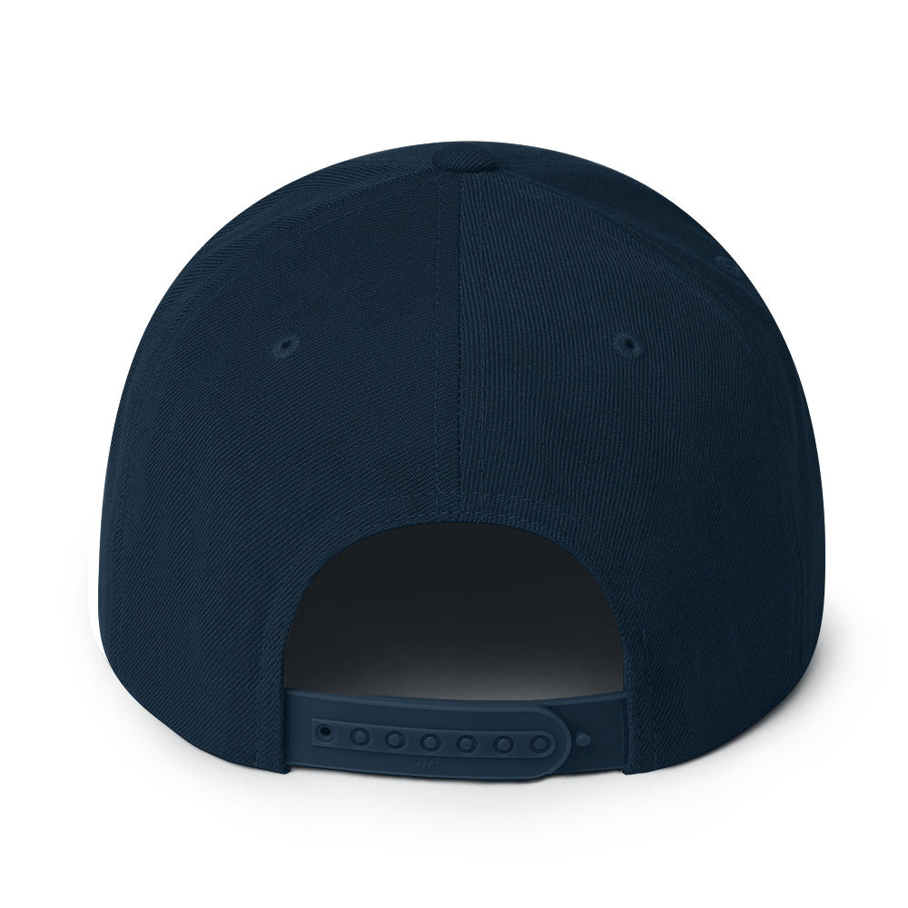 Navy blue cap on a white background