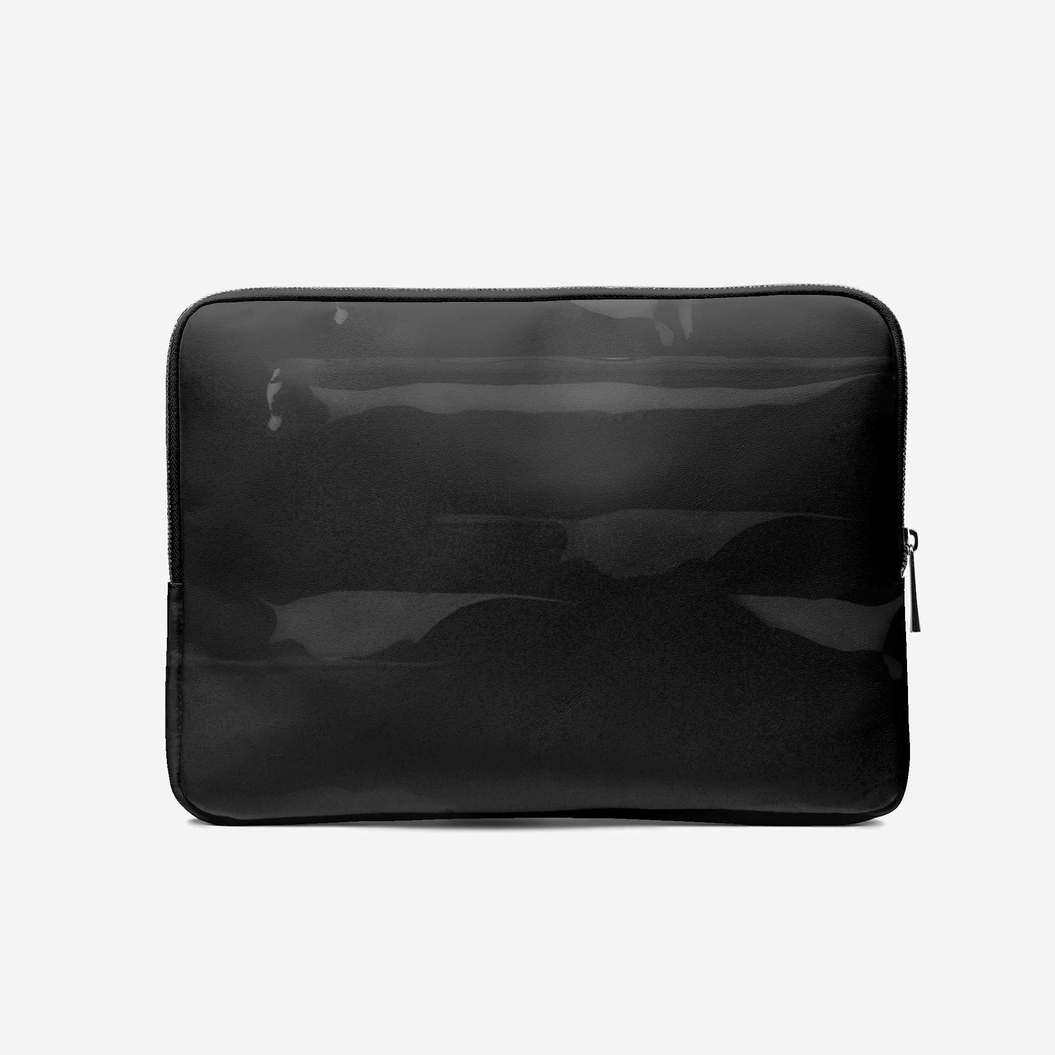 Black laptop sleeve on a light gray background