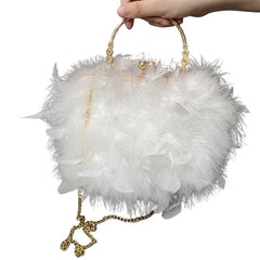 Ostrich Feather Clutch | Luxurious Statement Accessory