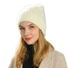 Women's Casual Cashmere Wool Blend Knitted Hat for Winter and Autumn