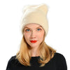 Luxueux bonnet d'hiver tricoté en mélange de laine et cachemire pour femmes, dames et filles