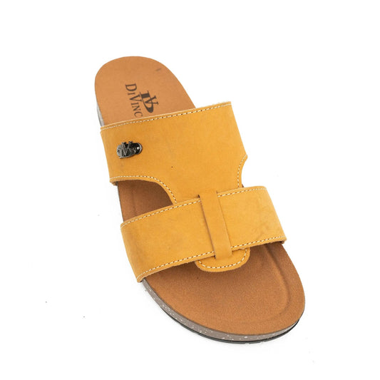 Yellow Double - Strap Slide Sandals