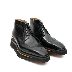 Zipper Brogue Martin Boots 2890 Black