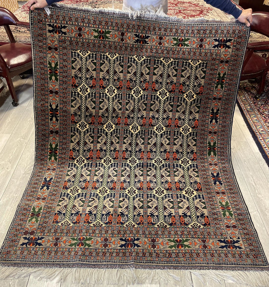 Afghani Area Rug I Ala Bakhmal 5x7 Ft Rugistan