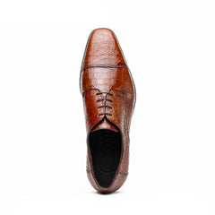 21-532-CGM ANDREA Crocodile Lace Up, Cognac