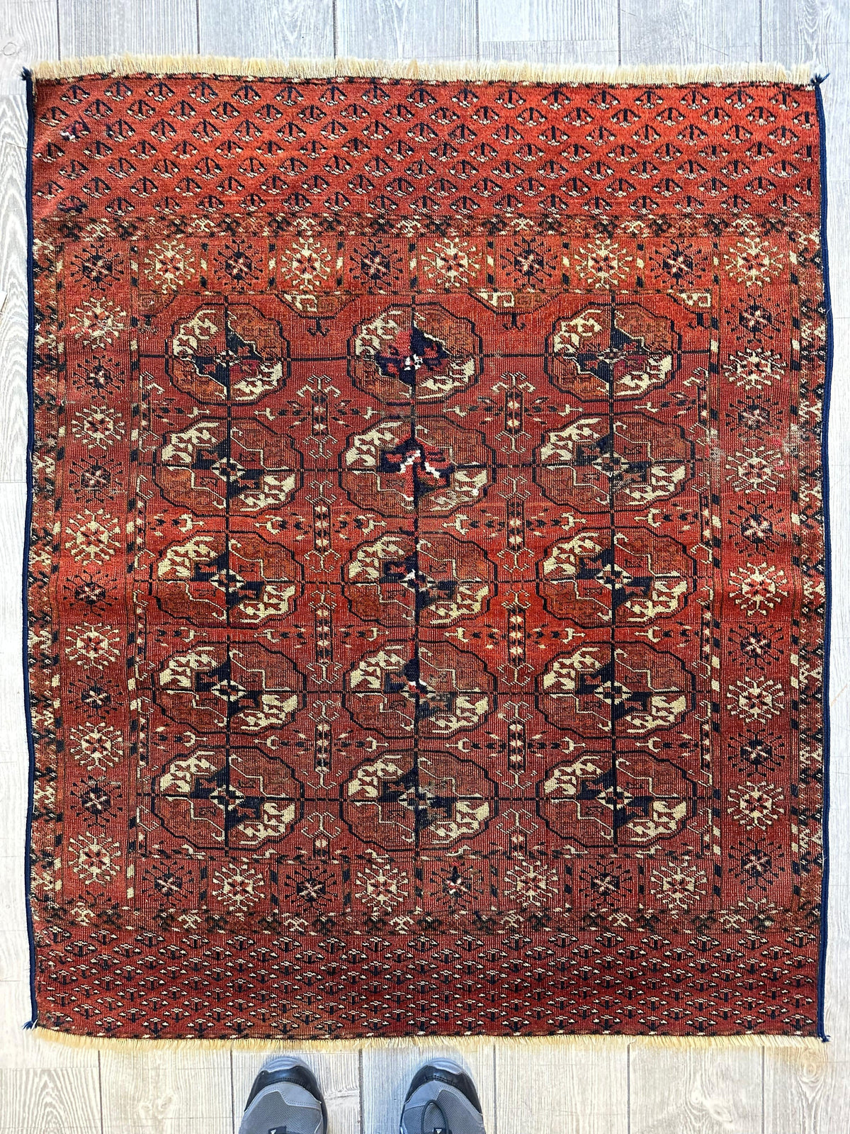 Antique 1880’s Tribal Turkoman Tekke Wedding Rug 3’4” x 4’1” Rugistan