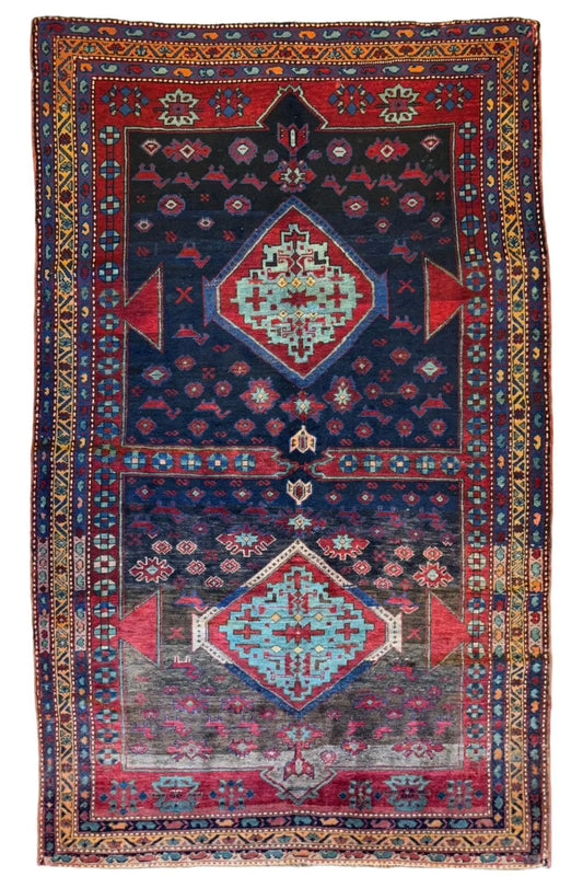 Antique 19th Century Handwoven Kazak Tribal Rug 5’ x 8’ Rugistan