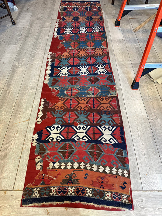 19th C Antique One Of A Kind Anatolian Rug Fragment Collector Special, Turkish rugs Rugistan