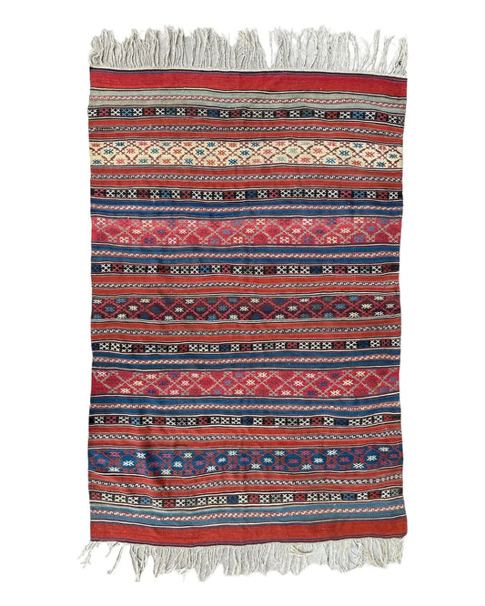 Antique Caucasian Shahsavan Soumak Rug 4’9” x 7’4” Rugistan