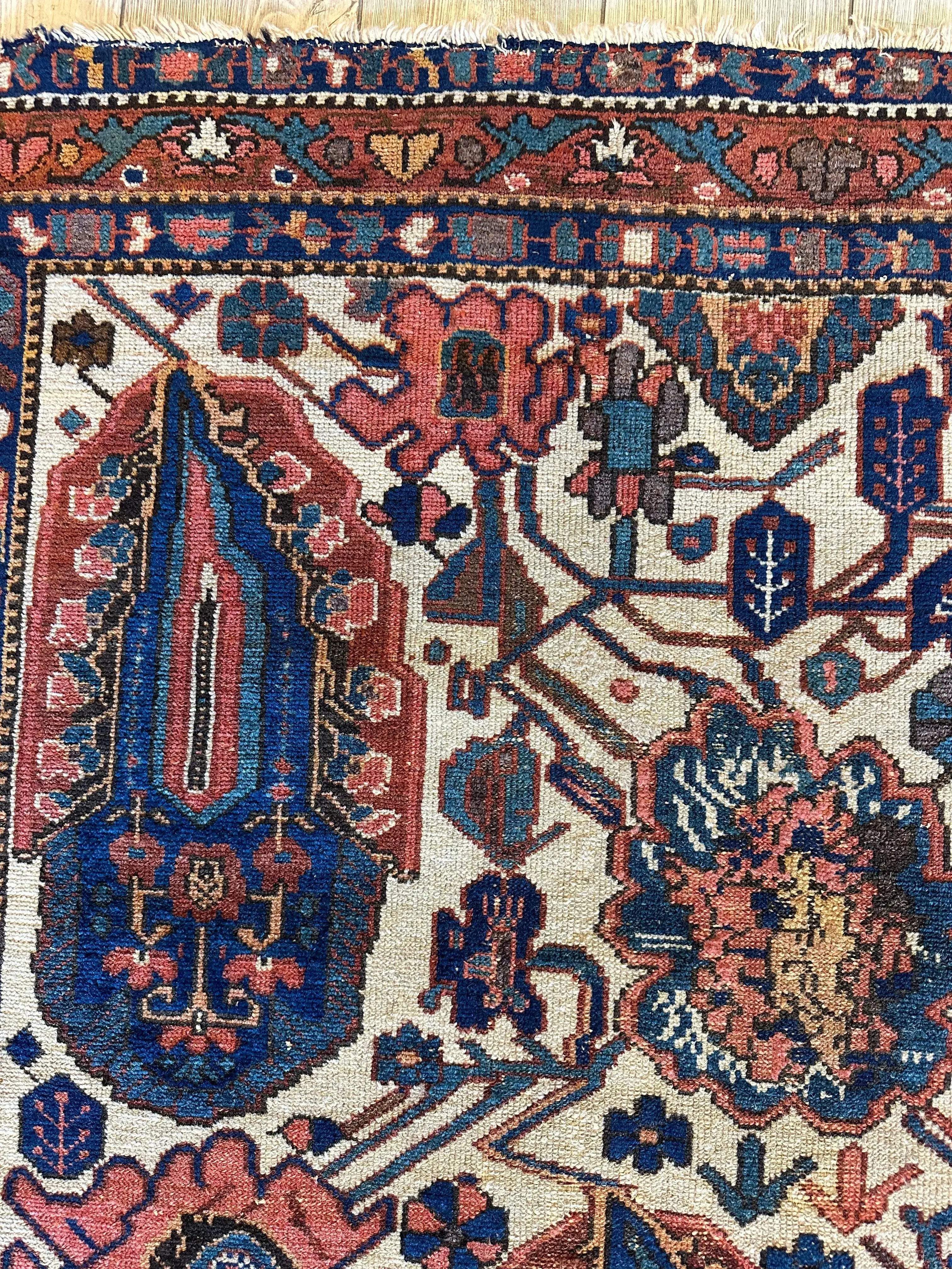 Antique Persian Malayar Circa 1900 4’10 x 6’7” Rugistan