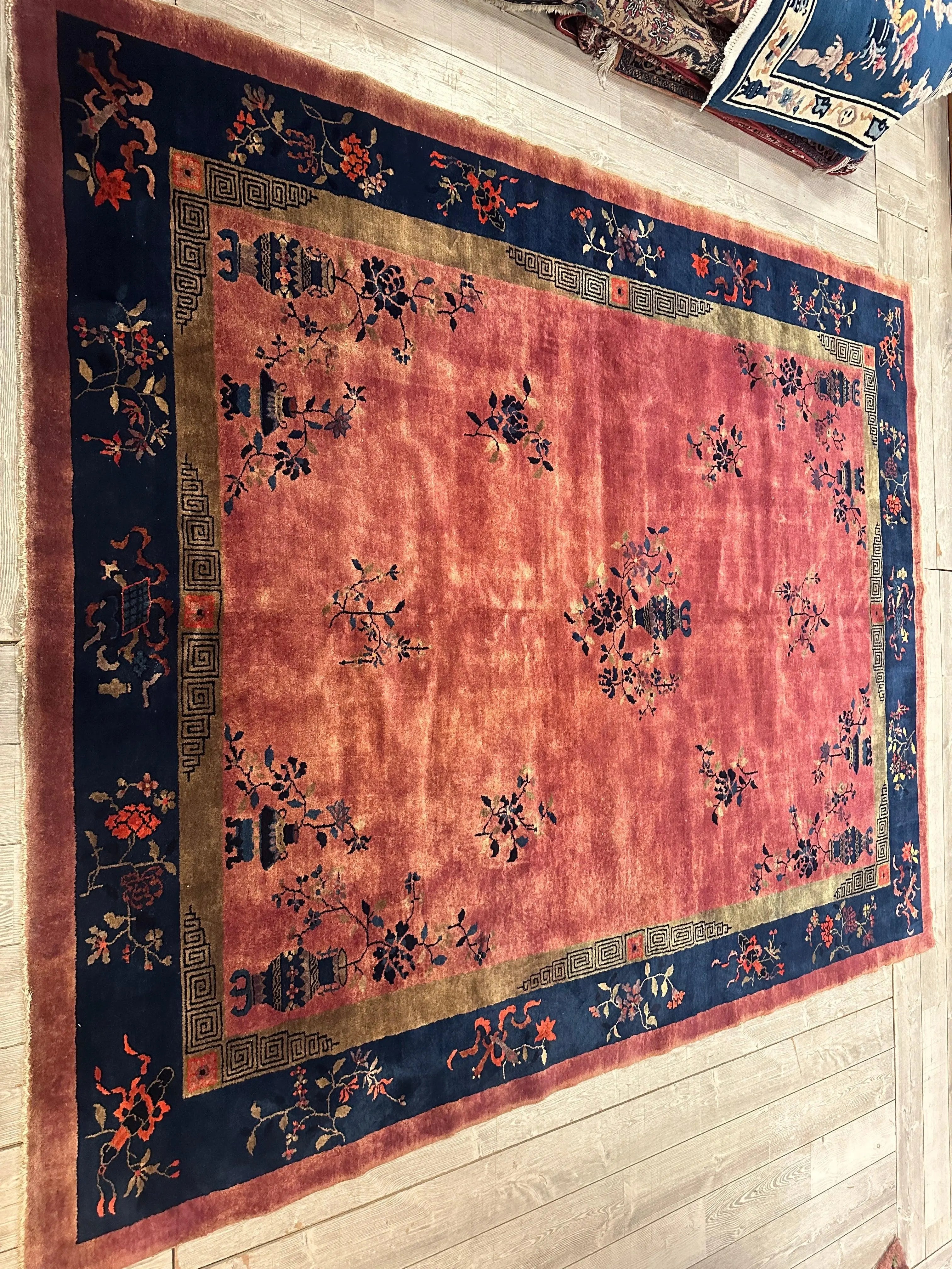 Antique Nicholas Chinese Art Deco Rug - 8'2" X 9'9" Rugistan