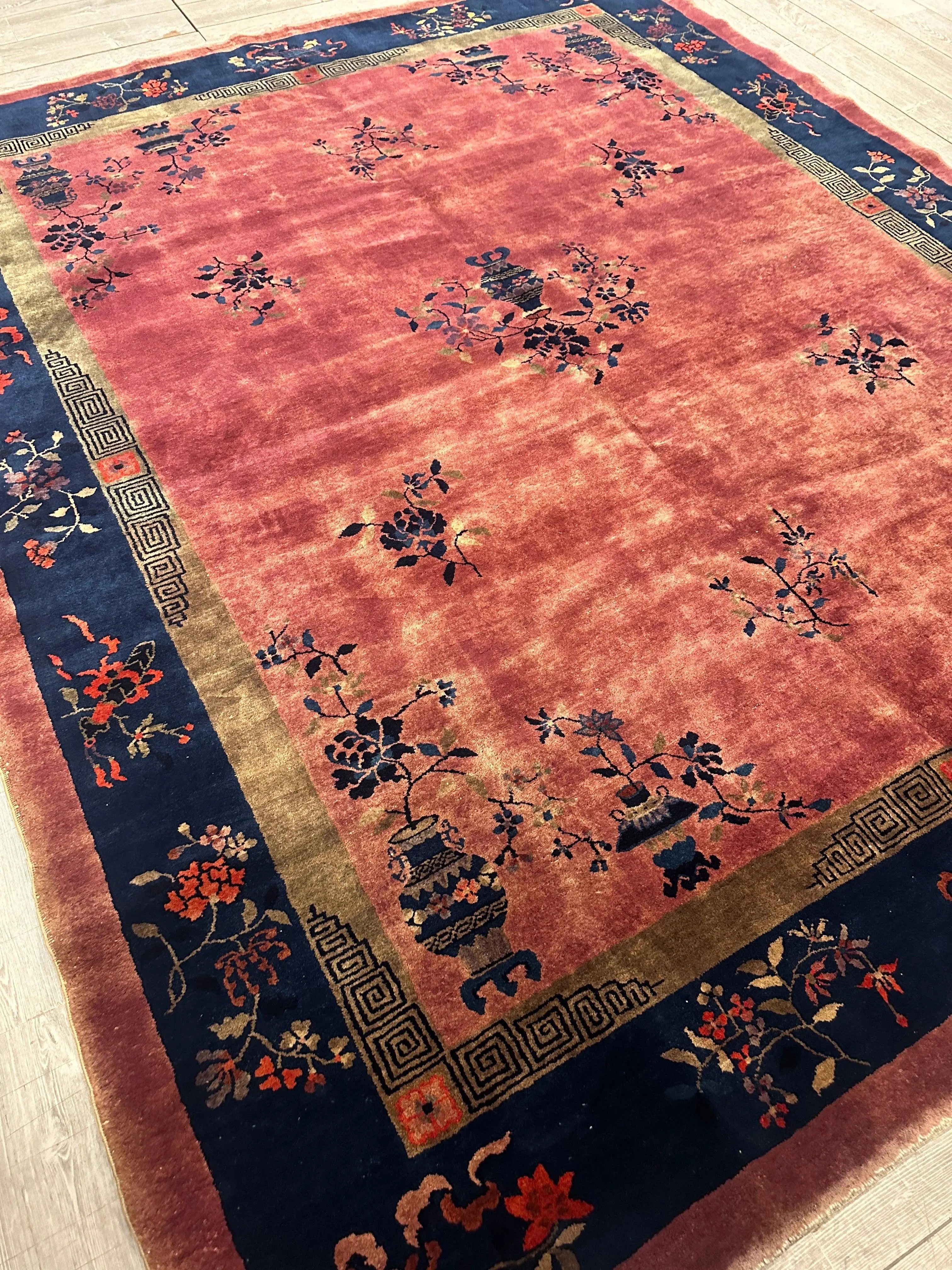 Antique Nicholas Chinese Art Deco Rug - 8'2" X 9'9" Rugistan