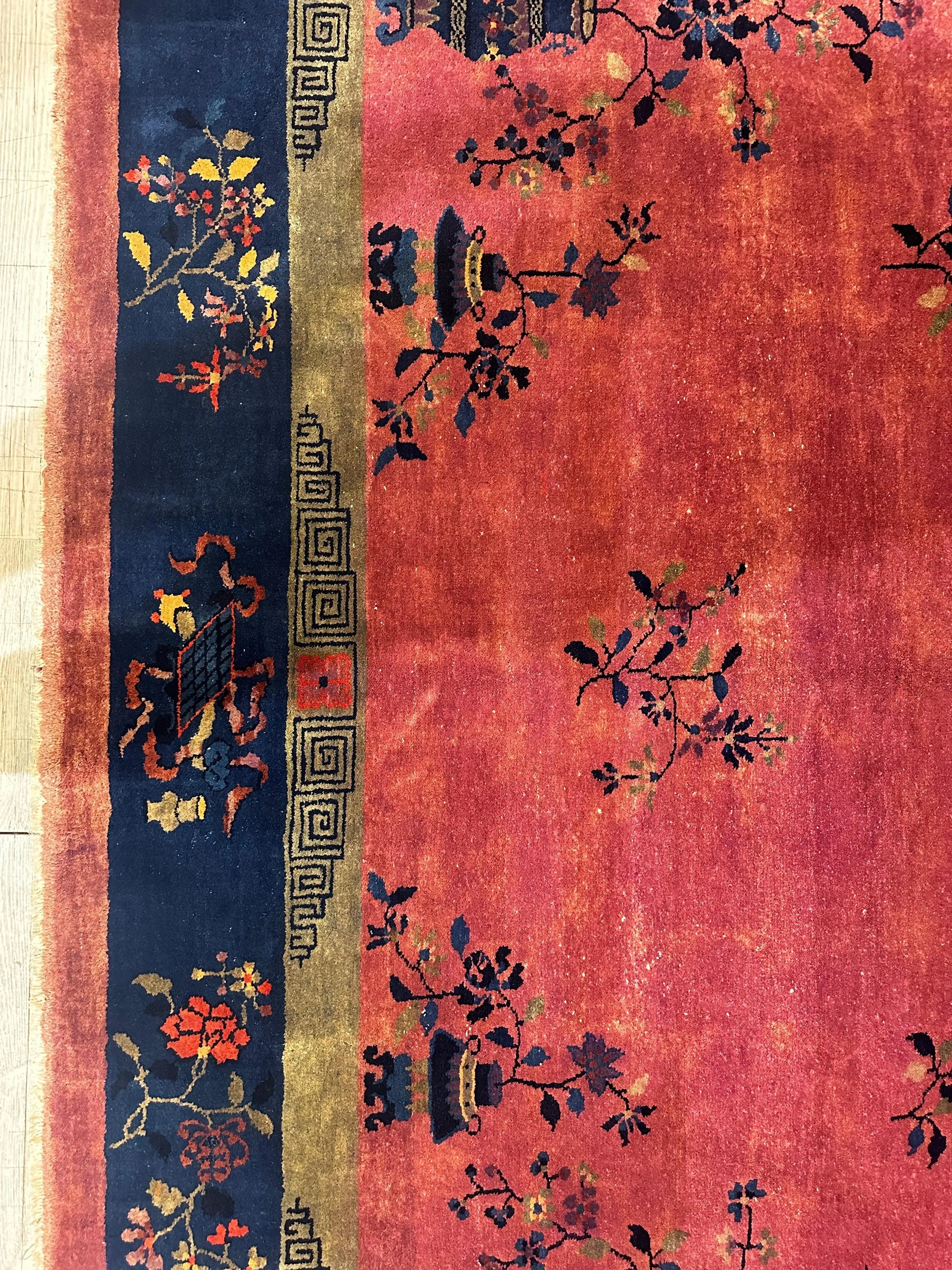 Antique Nicholas Chinese Art Deco Rug - 8'2" X 9'9" Rugistan