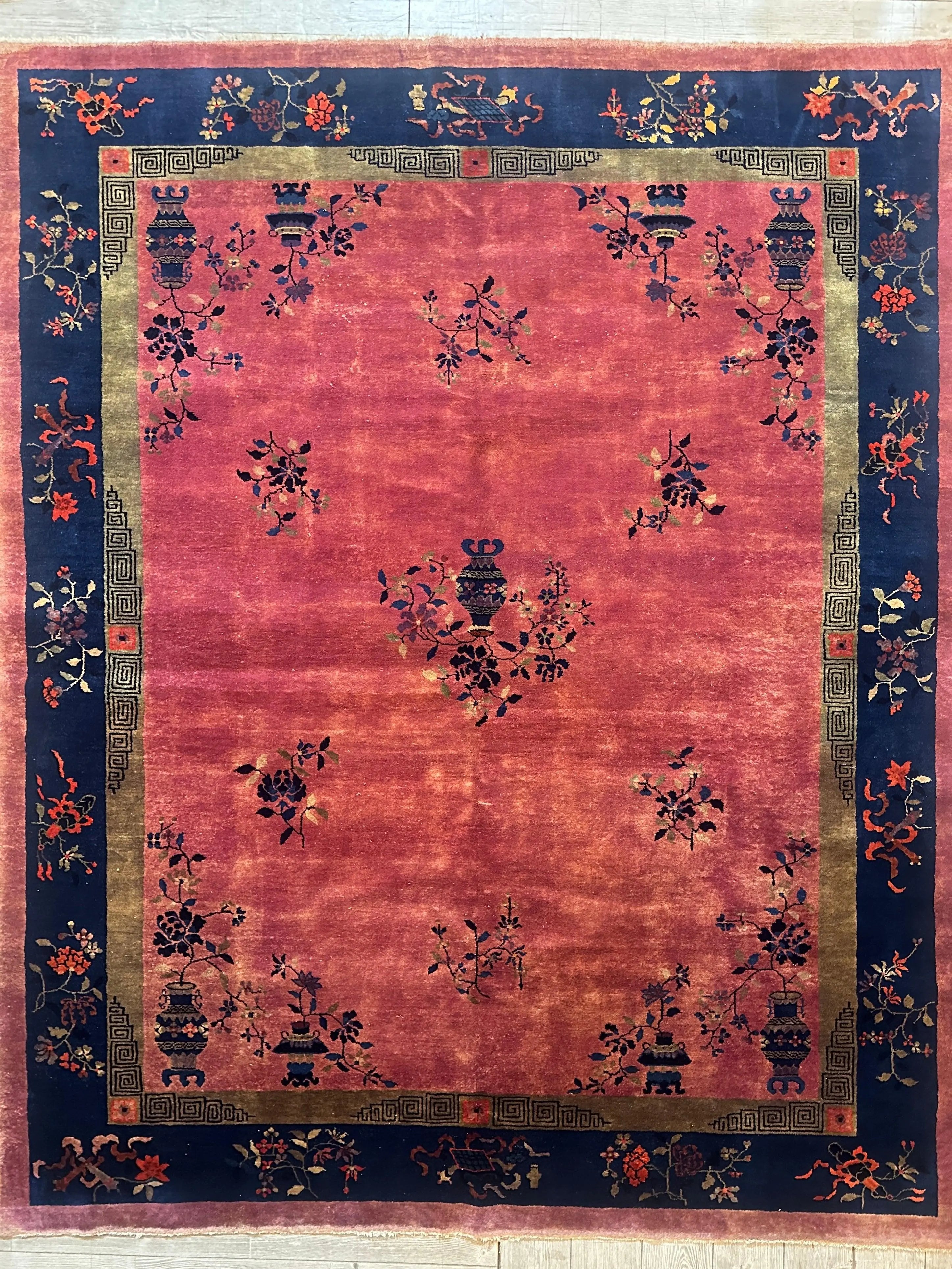 Antique Nicholas Chinese Art Deco Rug - 8'2" X 9'9" Rugistan