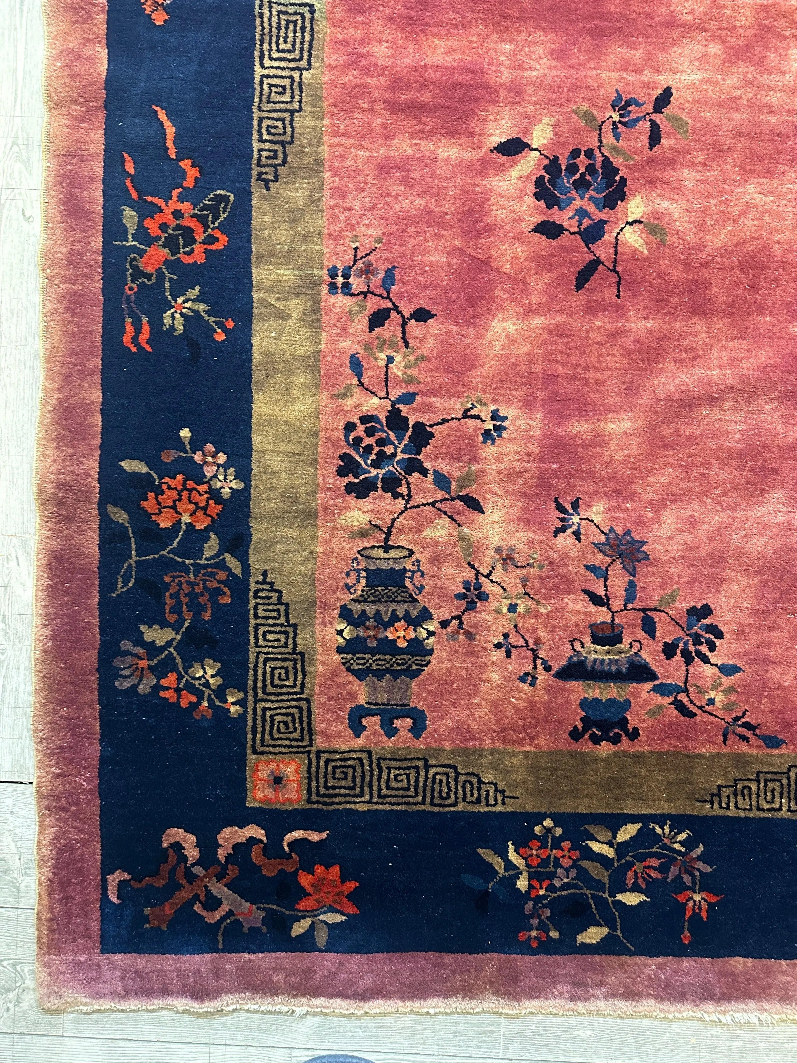 Antique Nicholas Chinese Art Deco Rug - 8'2" X 9'9" Rugistan