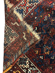 Antique Persian Khamseh Tribal Rug 4' x 5’10” Rugistan