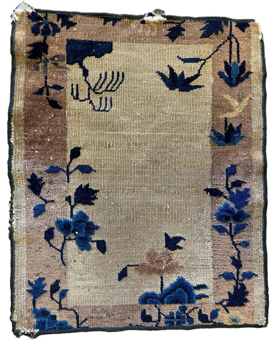 Antique Small Art Deco Chinese Rug 24” x 30” Rugistan