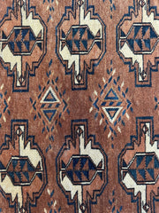 Antique Tekke Yomud Yomut Saryk Chuval Rug Bag Face, Turkmen Rug, Turkoman Rug 2’6”x3’9” Rugistan