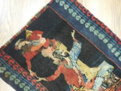 ANTIQUE UNIQUE PICTORAL OMARKHAYYAM RUG 1.5x1.8 Ft Rugistan
