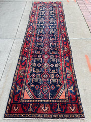 Antique Vegetable Dye Malayer Persian Runner Rug 3x10’4” Rugistan
