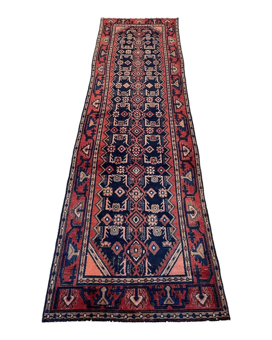 Antique Vegetable Dye Malayer Persian Runner Rug 3x10’4” Rugistan