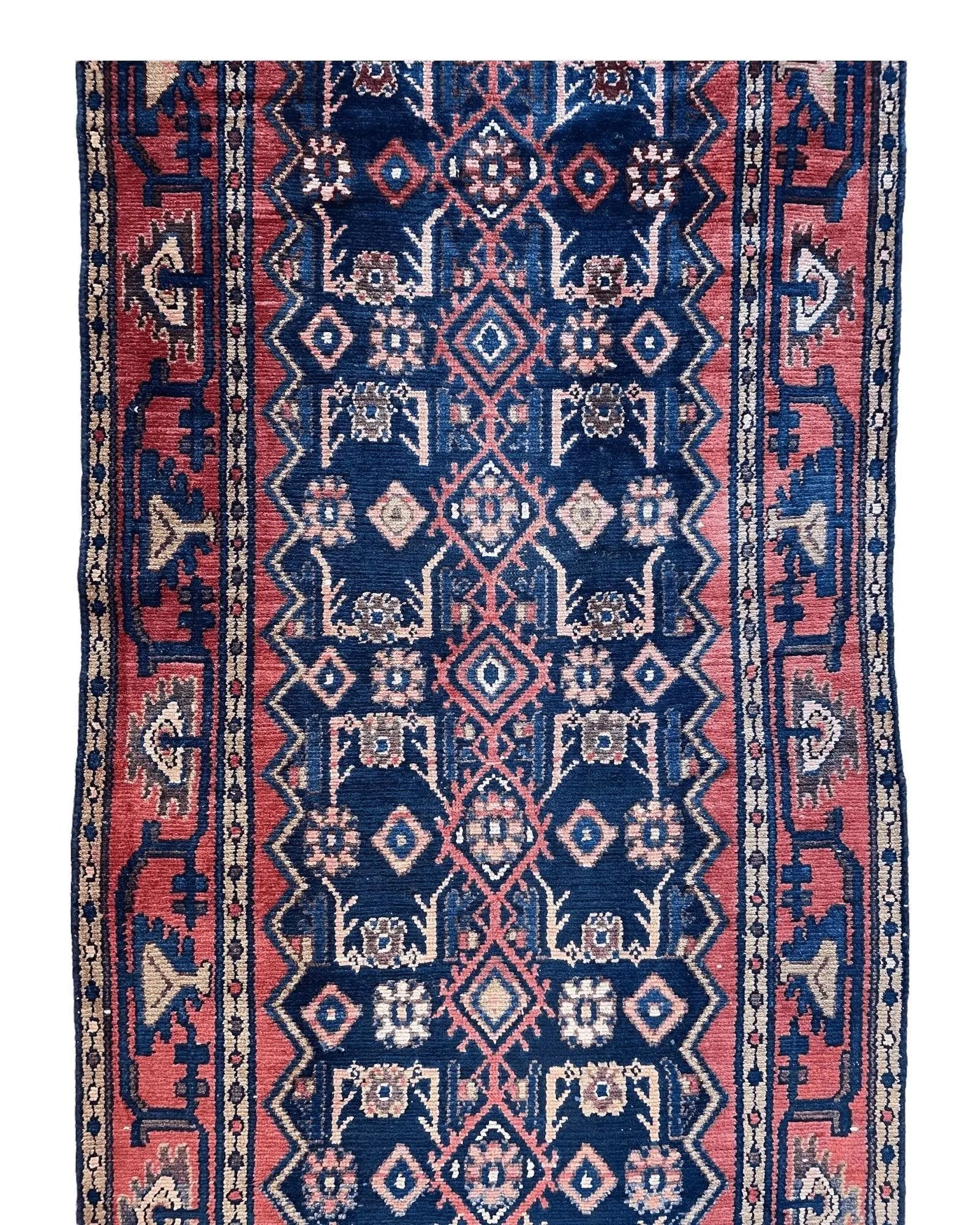 Antique Vegetable Dye Malayer Persian Runner Rug 3x10’4” Rugistan