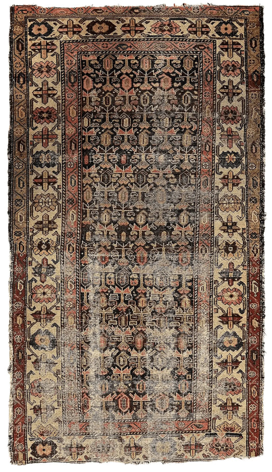 Antique Worn Late 19th Century Persian Rug 3’3” x 6’ Rugistan