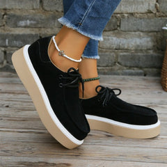 Women's Lace-Up Sneakers | Thick Sole & Trendy Design