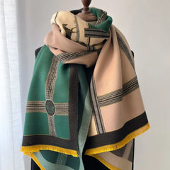 Women's Color Block Imitation Cashmere Scarf Family Shopolf