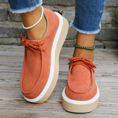 Women's Lace-Up Sneakers | Thick Sole & Trendy Design