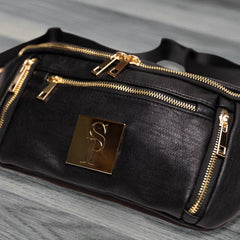 Black Leather Sling Bag