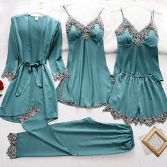 5pcs Pajama Set Women Family Shopolf