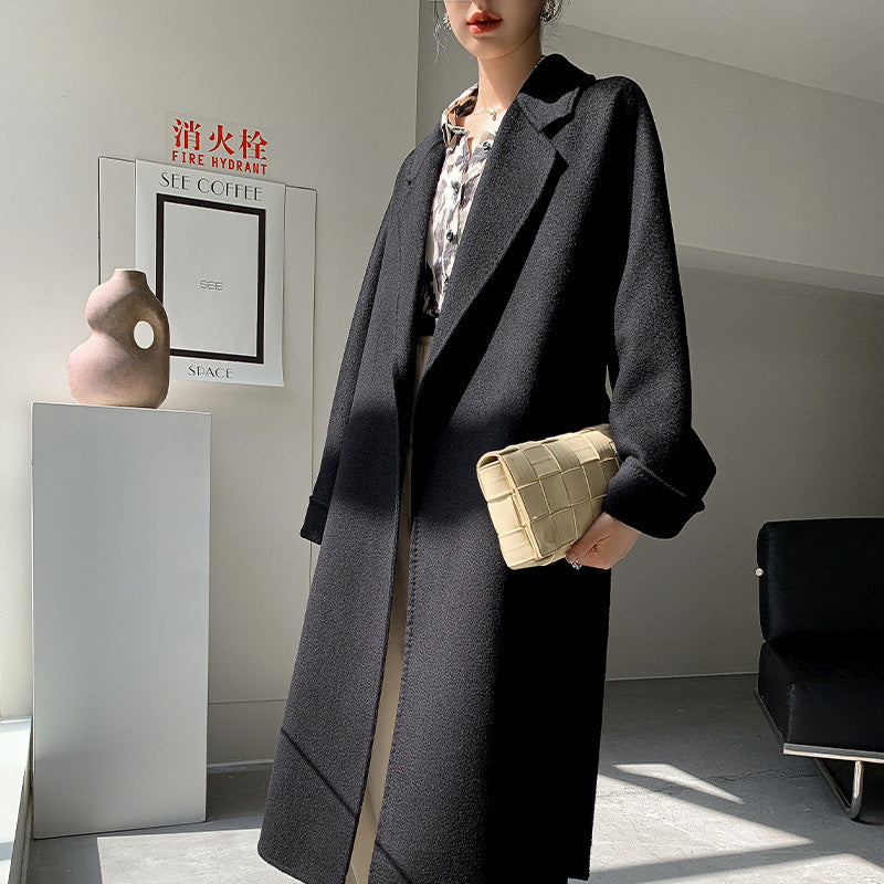Reversible Cashmere Coat Women's Mid-length High-end Sense