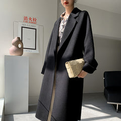 Reversible Cashmere Coat Women's Mid-length High-end Sense